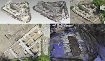 GPC models acquired with the laser scanner, the terrestrial photogrammetry and the UAV photogrammetry